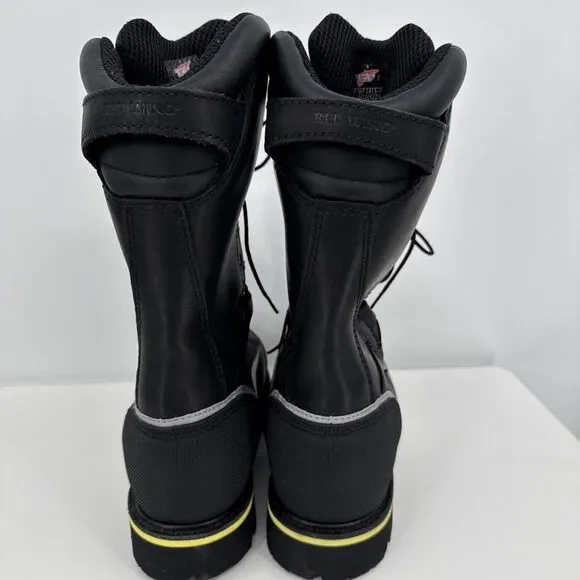 Red Wing 4495 Goretex 12 Black Leather Work Safety Toe‎ Boots Men's 7.5 E2 Wide